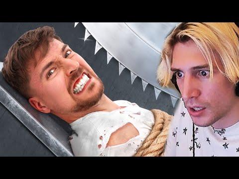 World's Most Dangerous Trap! | xQc Reacts to MrBeast thumbnail