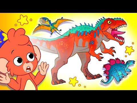 Learn Dinosaurs for Kids | Dinosaur Cartoon videos | T-Rex Giganotosaurus | Club Baboo thumbnail