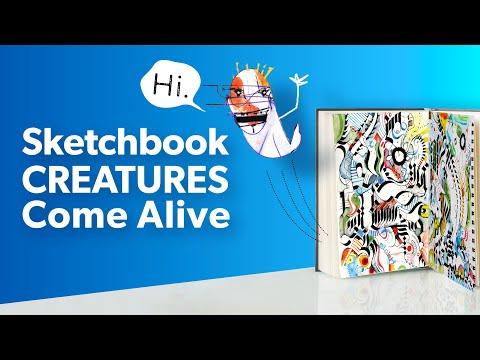 Sketchbook Tour! Abstract Art with Secret Characters thumbnail