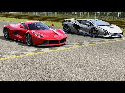 Ferrari LaFerrari vs Lamborghini Sian at Monza Full Course thumbnail