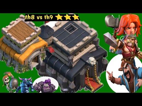 clash of clans th8 vs th9 attack strategy, clash of clans th8 vs th9, clash of clans th8 to th9 thumbnail
