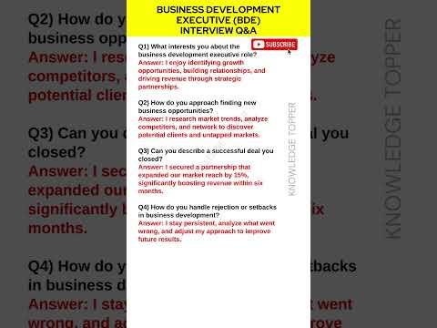 Business Development Executive Interview Questions and Answers | BDE Interview Questions and Answers thumbnail
