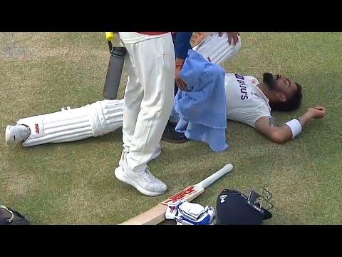 Virat Kohli fell down and lie on ground after got dangerous Cramp in his body | Virat 186 Runs thumbnail