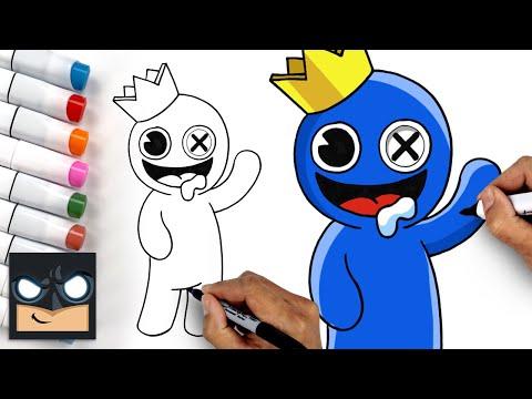 Rainbow Friends 🌈 How To Draw Blue | Draw & Color Art Tutorial thumbnail