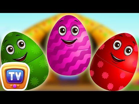 Surprise Eggs Nursery Rhymes | Old MacDonald Had A Farm | Learn Colours & Farm Animals | ChuChu TV thumbnail