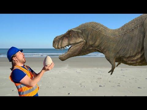 Dinosaurs for Kids | Handyman Hal explores Dino Park | Life Size Dinosaurs thumbnail