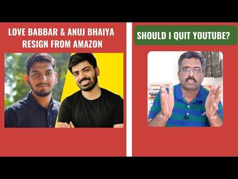 love babbar left amazon | anuj bhaiya resign | should I quit youtube thumbnail