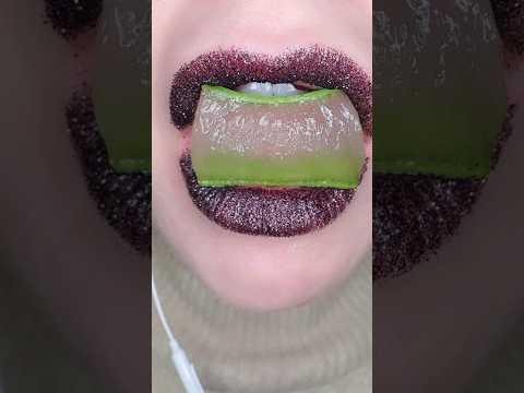 ASMR Satisfying Eating Crunchy Fresh Aloe #aloevera #crunchy #asmr thumbnail