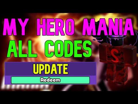 Roblox My Hero Mania Codes (December 2023)