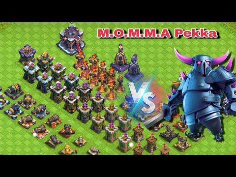 M.O.M.M.A Pekka VS All Every Level Defenses | Clash of clans | Mommy Pekka vs all defenses. thumbnail