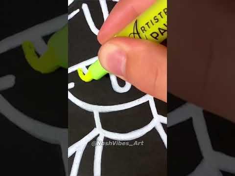 Drawing Rick with Posca Markers! Rick and Morty Glow Effect! (#Shorts) thumbnail
