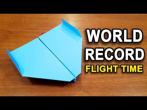 How To Make The WORLD RECORD PAPER AIRPLANE for Flight Time thumbnail