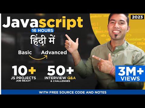 JavaScript Complete Tutorial in Hindi 🚀 Free Notes + Codes thumbnail