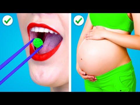 I AM PREGNANT! 11 Best Pregnancy Hacks & Funny Situations by Crafty Panda thumbnail