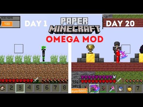 I Survived 20 days in Paper Minecraft Omega Mod thumbnail