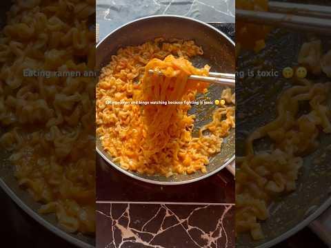 Budak carbonara hot chicken flavour ramen | Budak Korean noodles #shortaday #ashortaday #ramen thumbnail