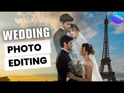 How to blend and merge images | Wedding couple photo editing in Canva thumbnail