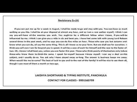 Pitman Shorthand - Revisionary Exercise (A) Dictation (40 WPM) thumbnail