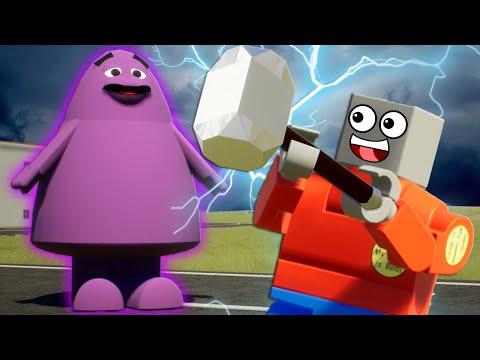 Using THOR'S HAMMER to DESTROY Lego Grimace in Brick Rigs! thumbnail