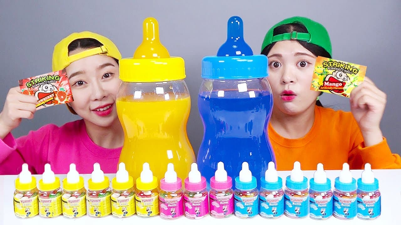 Mukbang Big Bottle Candy drink 보틀 캔디 젤리 먹방 DONA 도나