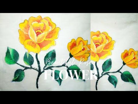 beautiful yellow rose flower painting fabric by Fabric painting on clothes by borna art gallery thumbnail
