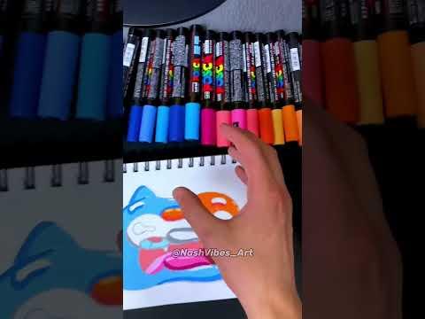 Drawing The amazing World of Gumball With Posca Markers! Satisfying Art! (#shorts) thumbnail