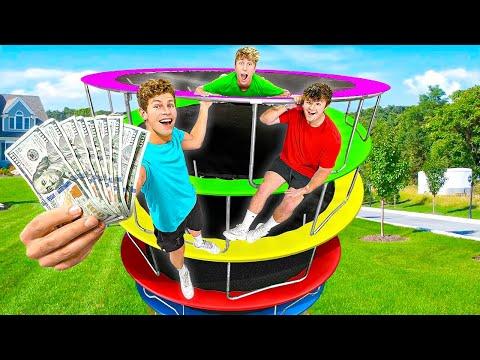 LAST TO LEAVE TRAMPOLINE TOWER WINS $10,000! thumbnail