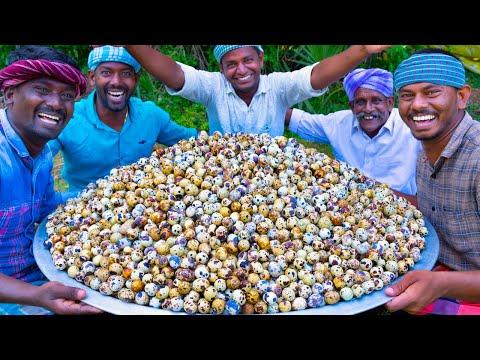 5000 TINY EGGS | 5k Quail Eggs Cooking in Village | Spicy Recipe With Traditional Hand Ground Masala thumbnail