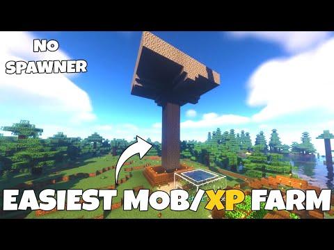 Easiest Mob/XP farm build for Survival Minecraft 1.19 (Without Mob Spawner) thumbnail