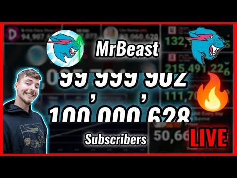 MrBeast To 100 Million Subscribers! (Vs PewDiePie) Live Sub Count thumbnail