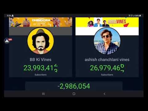 BB KI VINES VS ASHISH CHANCHLANI || LIVE SUBSCRIBER COUNT || thumbnail