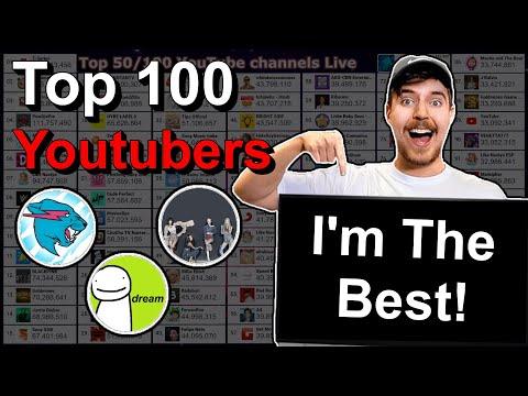 Top 100 YouTubers - Live Sub Count thumbnail