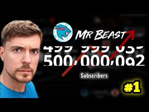 MrBeast LIVE Sub Count (The RISE of MrBeast to 500 MILLION) thumbnail