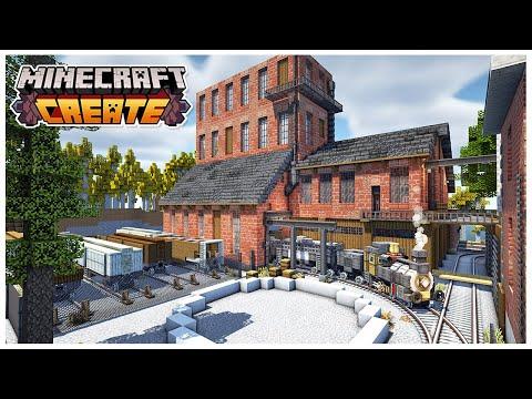TRAIN DEPOT & AUTOMATED REDSTONE FARM! - MINECRAFT CREATE MOD: EP10 thumbnail
