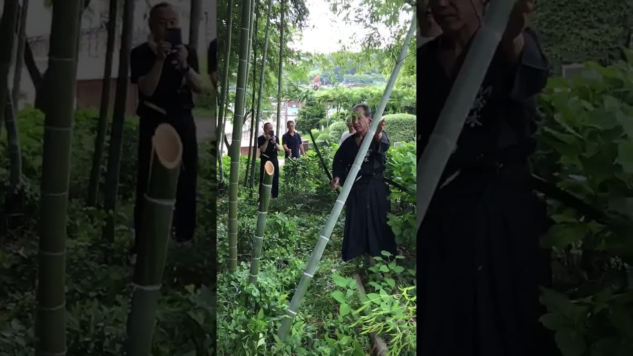 The power of Japanese swords.KATANA๏ผใ็ฅๆฅญใๅญๅฎ็ซนใไธๅไธกๆญ๏ผ #ๆฅๆฌๆณๆณ็ฉบๆ้ #katana #japan #samurai #japรฃo