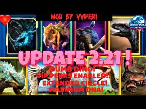 Jurassic world ALIVE 2.21.32 mod apk | DUMB DINO | VIP UNLOCKED | MAXIMUM DNA & many more... thumbnail