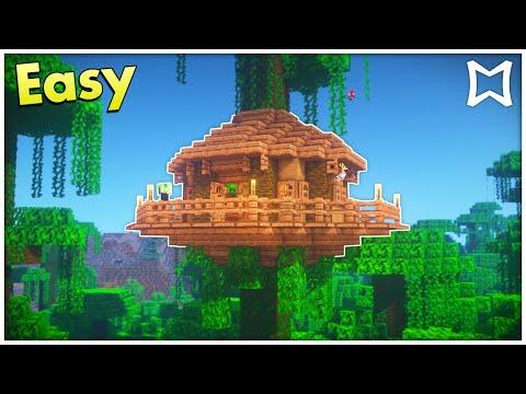 ► Minecraft Survival Jungle Tree House Tutorial! (EASY) thumbnail