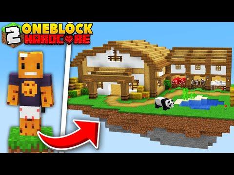 I Built an ANIMAL BARN on ONE BLOCK Minecraft thumbnail