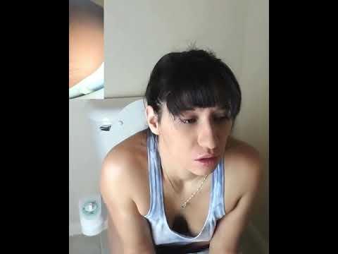 Girl pooping on toilet. HUGE plop! thumbnail