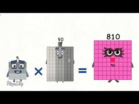 Numberblocks 9 81 810 8100 81000 810000 8100000 to 81000000 (81 million) multiples of 9 thumbnail