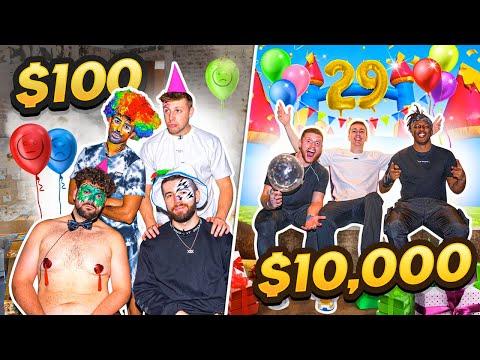 SIDEMEN $100 vs $10,000 BIRTHDAY PARTY thumbnail