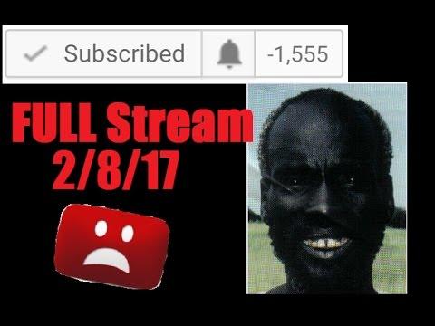 BlackScreenTV - YOUTUBE UNSUBSCRIBE GLITCH -1,555 Subscribers - FULL Stream VoD (w/ chat) 2/8/17 thumbnail