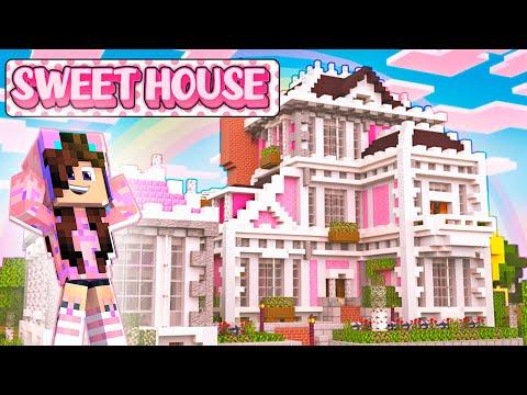 casa no minecraft rosa