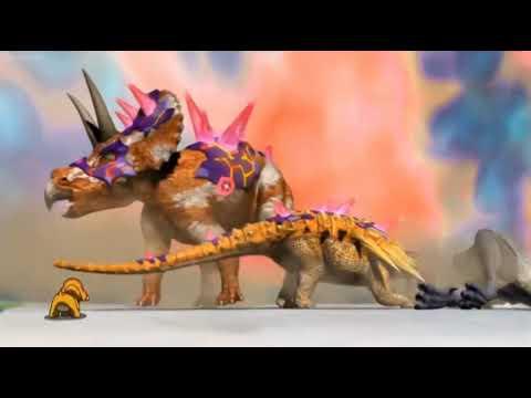 Dinosaur King T-rex + Carnotaurus vs Edmontonia + Diceratops | Dinosaur King S2 thumbnail