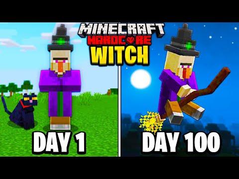 I Survived 100 Days as a WITCH in Hardcore Minecraft... thumbnail