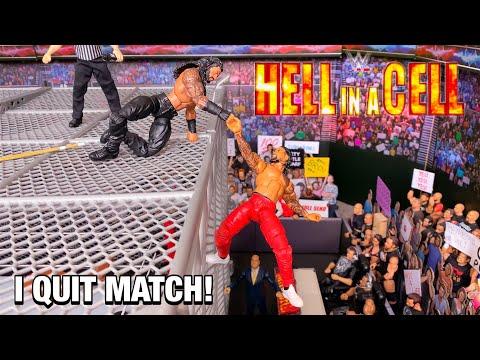 Roman Reigns vs Jey Uso - Hell In A Cell I Quit Action Figure Match! Final Moments! thumbnail