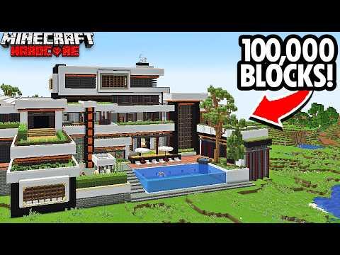 I Built the World’s Largest MANSION in Minecraft Hardcore thumbnail