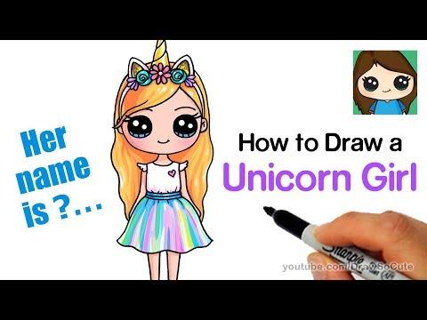 How to Draw a Unicorn Cute Girl Easy thumbnail