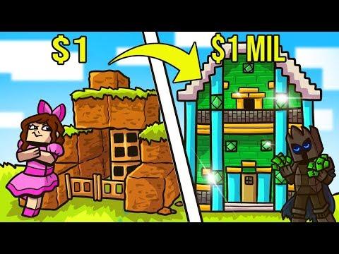 Minecraft: 1 DOLLAR HOUSE VS 1,000,000 DOLLAR HOUSE!!! Crafting Mini-Game thumbnail