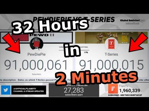 FlareTV PewDiePie VS T-Series TIMELAPSE! thumbnail